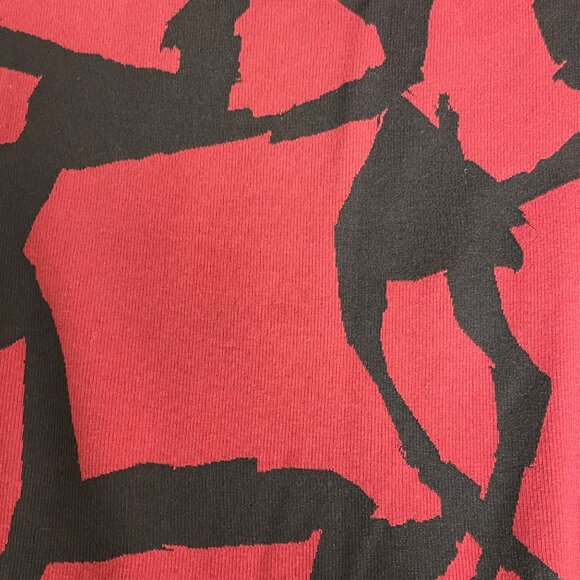 Chalet et Ceci Abstract Knit Stretch Sheath Dress Sz SM Contrast Pockets Artsy - Picture 4 of 8